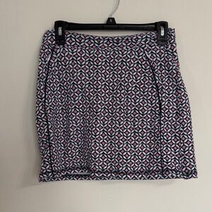 T by Talbots Patterned Skort / Mini Skirt Size Small Pink Blue Stretch